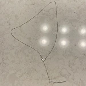 Stella + Dot Silver Triangle Lariat Necklace